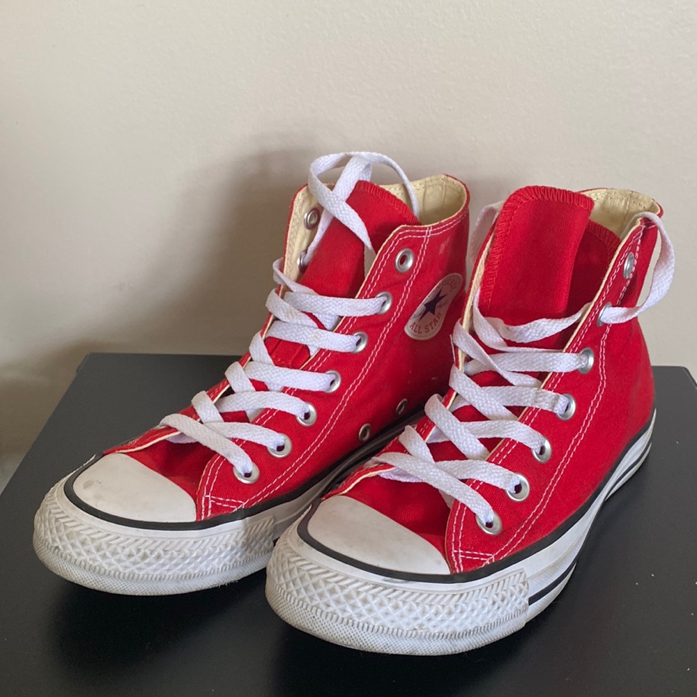 Red high top converse